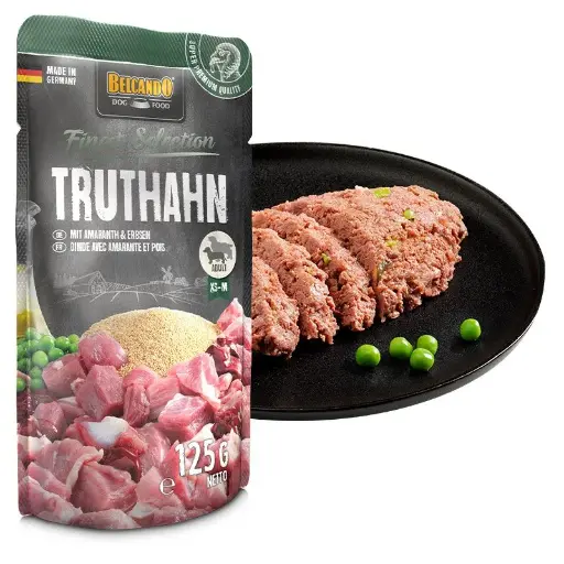 [511655] Dinde avec amarante et petit pois 125GR